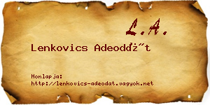 Lenkovics Adeodát névjegykártya